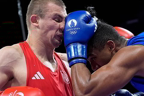 Men's 80 kg semifinal boxing match between Ukraine and Cuba